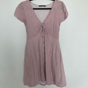 PINK STRIPED TIE DRESS
